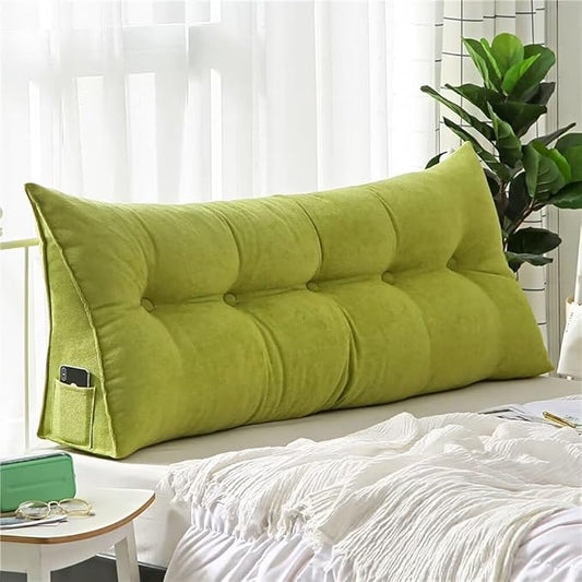 Triangular Headboard Pillow Wedge Pillow for Headboard Gap Headboard Pillow Twin Daybed Pillows Backrest Pillow with Side Pockets