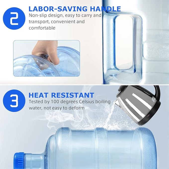 Water Storage Container, 5L/ 1. 3 Gallon Water Bottle with Screw Cap and Handle - Portable Water Jug for Sports Outdoor Travel Camping Supplies