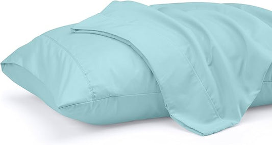 Utopia Bedding Standard Pillow Cases - 2 Pack - Envelope Closure - Soft Brushed Microfiber Fabric - Shrinkage and Fade Resistant Pillow Covers 20 X 26 Inches (Standard, Spa Blue)