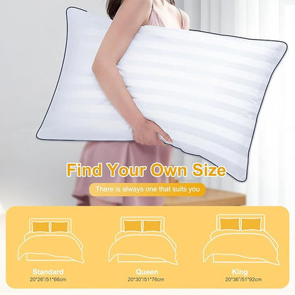 Bed Pillows for Sleeping - 3 Packs King Size Luxury Hotel Down-Alternative Pillow for Neck and Shoulder Pain Relief, Soft Density for Side, Back or Stomach Sleepers(20 * 36")