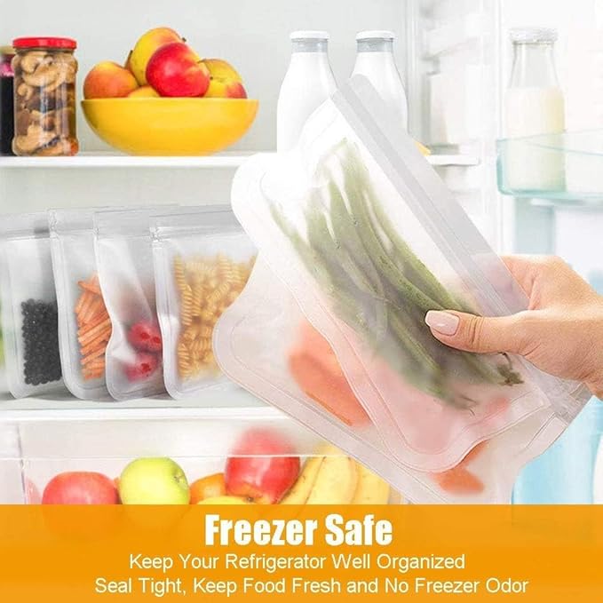ISTAD Plastic Bag, Red, Pack of 60, Comprises: 30 bags (0.4 l) and 30 bags (1 l), Can be used over and over again since it can be re-sealed.