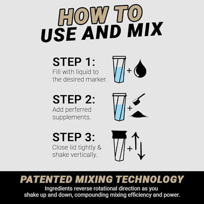 HELIMIX 1.5 Vortex Blender Shaker Bottle Holds Upto 20oz | No Blending Ball or Whisk | USA Made | Portable Pre Workout Whey Protein Drink Shaker Cup | Mixes Cocktails Smoothies Shakes | Top Rack Safe