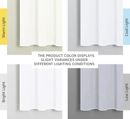NICETOWN White Window Curtain Panels - 50% Light Blocking Curtains for Bedroom & Dining Room Window (Set of 2, 42 inches x 63 inches)