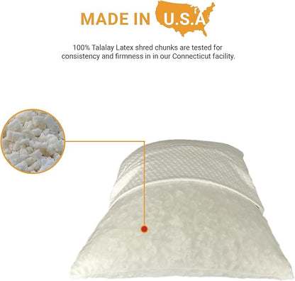 JUVEA Edit Pillow - Down Alternative Talalay Latex Extra Large Pillow. 3 in 1 Firmness Adjustable Pillow Cover to Personalize Sleep Comfort and Support