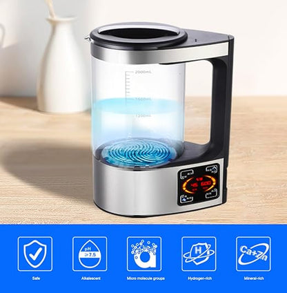 Hydrogen Water Generator, Hydrogen Water Machine, 1.8L Water Hydrogenator, 800-1800PPB LED Touch Screen Constant Temperature Heating for Healthy Life