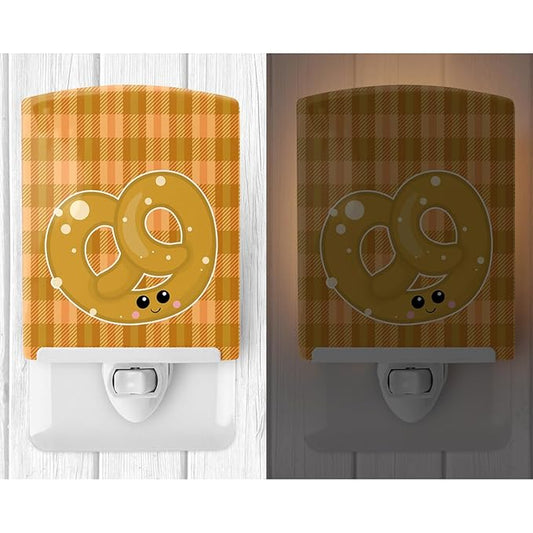 Caroline's Treasures BB6888CNL Pretzel Ceramic Night Light Compact, UL-Certified, Ideal for Bedroom, Bathroom, Nursery, Hallway, Kitchen, 6x4x3, Multicolor