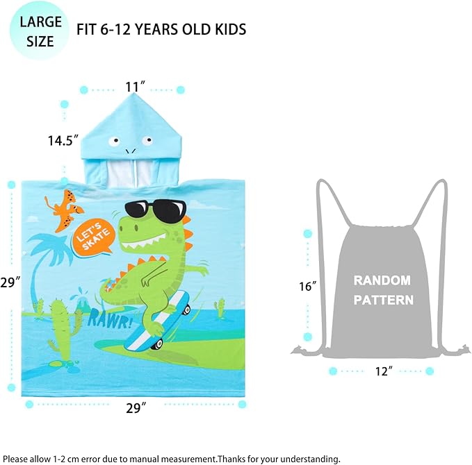 NovForth Kids Beach Towel for Boys Girls, Mermaid Hooded Bath Towel Wrap, Toddler Pool Towel with Hood
