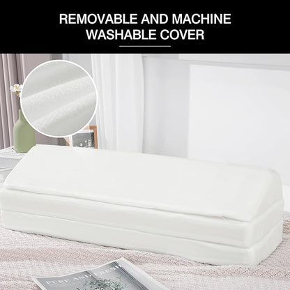 BALAPET 3-in-1 Adjustable Height Wedge Pillow, 7" Height Leg Knee Pillow for Side Sleepers & Aligns Spine, Supportive Bolster Pillow for Pregnancy Relieves Pressure Hip Leg Elevation, 26", White