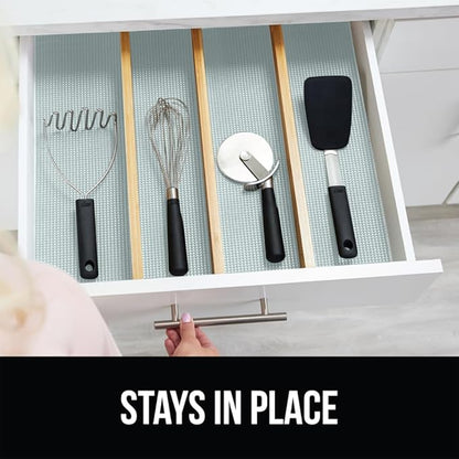 Gorilla Grip powerGRIP Drawer Shelf and Cabinet Liner, Thick Strong Hold, Non-Adhesive Liners Protect Kitchen Cabinets and Cupboard, Bathroom Drawers, Easy Install, Breathable Mat, 20" x20', Spa Blue