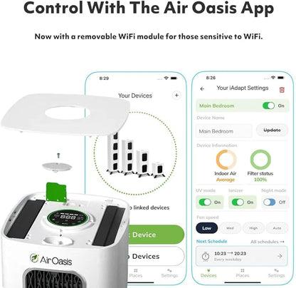 iAdapt 2.0 H13 HEPA Filter Air Purifier | Reduces Up To 99% of Viruses, Mold, Dust, Smoke, Pollen & Odors | Whisper Quiet Operation |WiFi Compatible | 5,474 Sq Ft of Clean Air