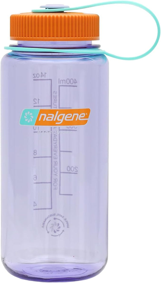 Nalgene Sustain Tritan BPA-Free Water Bottle Made with Material Derived From 50% Plastic Waste, 16 OZ, Wide Mouth, Amethyst