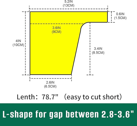 Bed Filler for Headboard, Suitable for Gap 2.8-3.6" of King Queen Twin Bed, 78.7'' Long Wedge Sleeping Pillow, Foam Bed Mattress Gap Filler