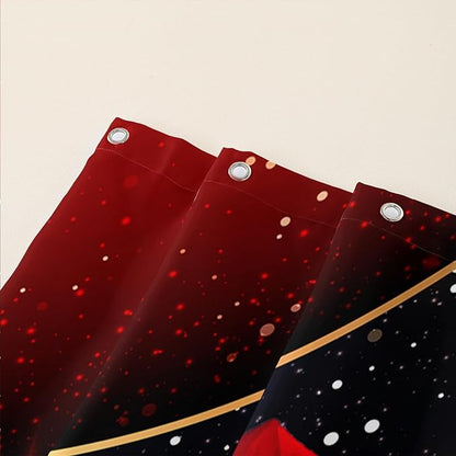 AILONEN Romantic Red Rose Flower Shower Curtain,Red and Black Floral Bath Curtain,Modern Flower Waterproof Curtain for Bathroom Decor, 72" W x 72" H