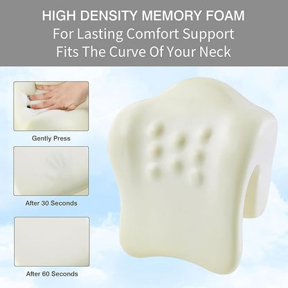 BALAPET Memory Neck Support for Office Chair, Headrest Pillow for Neck Pressure Relief Improved Posture for Working Chair, Car, Sofa, Plane and Travel, Light Grey