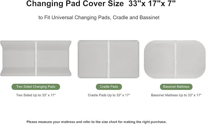 Muslin Changing Pad Cover for Baby Girls Boys-2 Pack 17"x 33" Cotton Soft Breathable Diaper Changing Pad Cover-Breathable Changing Pad Sheets-Neutral Boho Baby Showers Gift-Olive Green & Beige Colors
