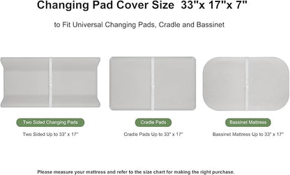 Muslin Changing Pad Cover for Baby Girls Boys-2 Pack 17"x 33" Cotton Soft Breathable Diaper Changing Pad Cover-Breathable Changing Pad Sheets-Neutral Boho Baby Showers Gift-Olive Green & Beige Colors