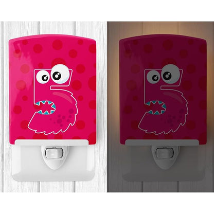 Caroline's Treasures BB8855CNL Monster Month 5 Ceramic Night Light Compact, UL-Certified, Ideal for Bedroom, Bathroom, Nursery, Hallway, Kitchen, 6x4x3, Multicolor