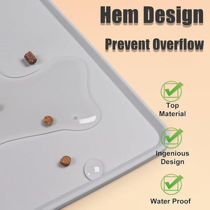 Water Cooler Dispenser Mat with Raised Edge, Water Cooler Mat Drip Tray Floor Protector, 24"x16" Water Dispenser Drip Pan Waterproof Desktop Silicone Mat for Mini Fridge, Washer, Coffee, Dishwasher