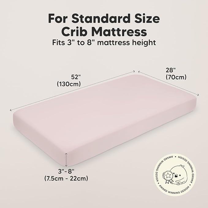 2-Pack Organic Crib Sheets for Boys, Girls - Jersey Fitted Crib Sheet, Baby Crib Sheets Neutral, Crib Mattress Sheet, Cotton Crib Sheets, Breathable Crib Sheet, Baby Mattress Sheets (Pastel)