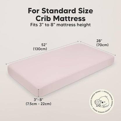 2-Pack Organic Crib Sheets for Boys, Girls - Jersey Fitted Crib Sheet, Baby Crib Sheets Neutral, Crib Mattress Sheet, Cotton Crib Sheets, Breathable Crib Sheet, Baby Mattress Sheets (Pastel)