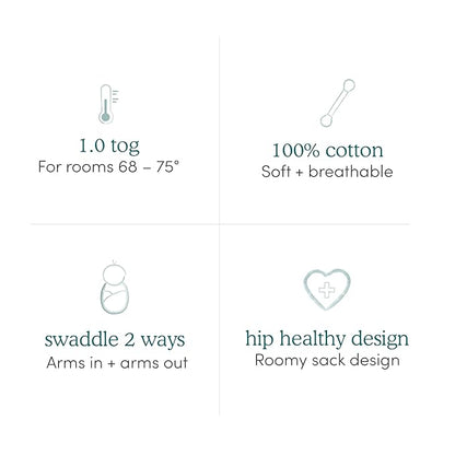 aden + anais, Cotton Knit Baby Wrap, Newborn Wearable Swaddle Blanket, 3 Pack, Multicolor Alphabet Animals, 0-3 Months