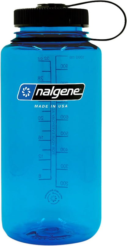 Nalgene Sustain Tritan BPA-Free Water Bottle Made with Material Derived from 50% Plastic Waste, 32 OZ, Wide Mouth, Slate Blue
