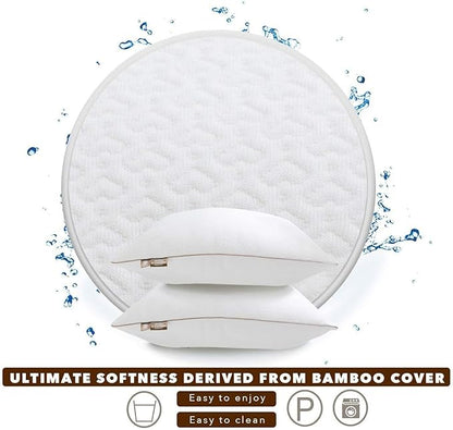 Premium 2-Pack Sleeping Pillow, Bed Pillow, Super Soft Down Alternative with Washable Covers, Microfiber Filling, Set of 2 (White, King)