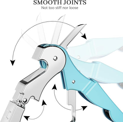 HYZ 2-Pack Wine Opener Waiter Corkscrew, Professional Wine Key for Servers, Bartender with Foil Cutter, Manual Wine Bottle Opener Double Hinged (Aqua Blue)