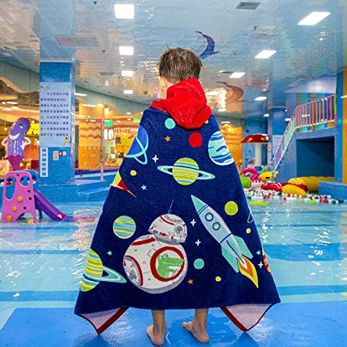 Wowelife Kids Beach Towels, Hooded Towels for Kids, Poncho Towel Wrap, Premium 100% Cotton Soft and Breathable, Extra Large 50"x30", Multi Use for Bath Pool Beach Swim Bathroom