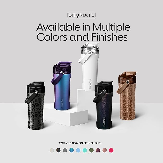 BrüMate MultiShaker Blender Shaker Bottle | 100% Leakproof Insulated Stainless Steel Shaker Bottle | The Perfect Shaker Cup, Protein Shaker Bottle, and Pre Workout Bottle for the Gym | 26oz (Blush)
