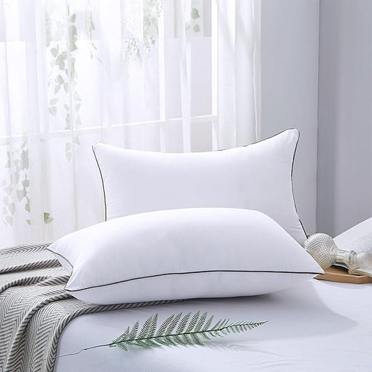 HUXMEYSON Pillows Queen Size Set of 4, Bed Pillows Set of 4, Down Alternative Luxury Hotel Pillows for Sleeping，Queen Pillows Set of 4 for Side and Back Sleepers
