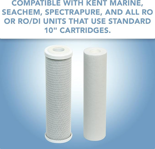 CFS – Replacement Water Filter Kit Includes Sediment & Carbon Cartridge Compatible with 10" Reverse Osmosis and Under Sink Systems Models – Removes Bad Taste & Odor – 1 Micron (1 Pack Filter Kit)