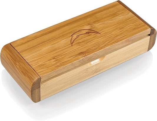 PICNIC TIME NFL Los Angeles Chargers Elan Deluxe Corkscrew In Bamboo Box, Stainless Steel Waiter-Style Corkscrew Opener Kit, Wooden Gift Box, (Bamboo)