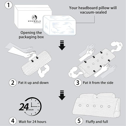 Headboard Wedge Pillow King with 2 Pack Neck Roll Pillow Large Headboard Pillow Soft and Supportive with Removable Cover (Light Grey, King：76x8x20 Inches)