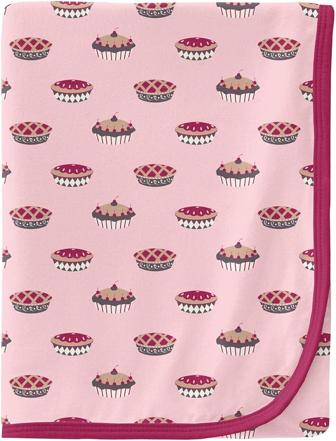 KicKee Pants Print Swaddle Blankets, Made from Viscose from Bamboo Fabric Making it a Silky Soft Baby Blanket, 40” x 29” (Lotus Pies - One Size)