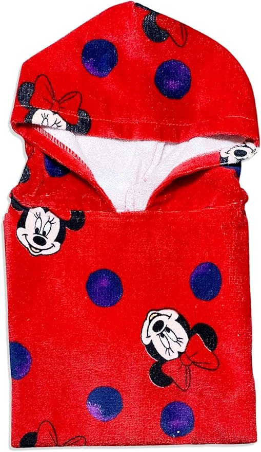 mickeymouse Mickey Mouse Hooded Towel (Pink, 56'' x 26'', 100% Cotton, Polka Dot)