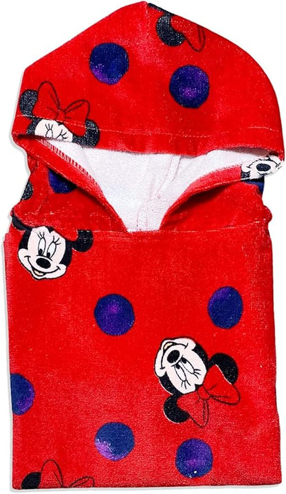 mickeymouse Mickey Mouse Hooded Towel (Pink, 56'' x 26'', 100% Cotton, Polka Dot)
