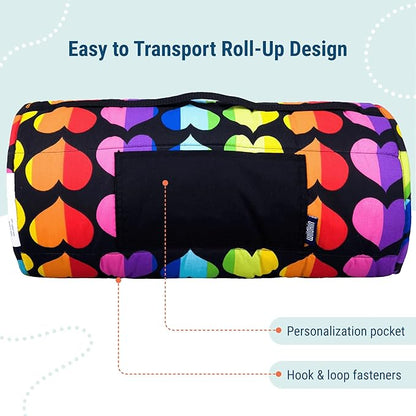 Wildkin Original Nap Mat with Reusable Pillow for Boys & Girls, Ideal for Sleepovers, Equipped with Hook & Loop Fastener, Made from Cotton Blend Materials - Nap Mat for Kids