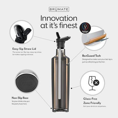 BrüMate ReHydration Mini Kids Water Bottle | 100% Leakproof Insulated Water Bottle for Kids with Straw | Stainless Steel Water Canteen | Perfect Kids Water Bottle for School | 16oz (Gold Leopard)