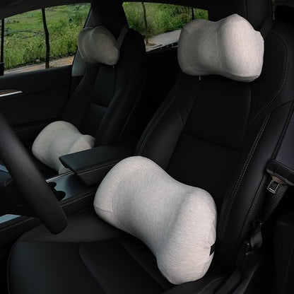Car Back Cushion Lumbar Support and Car Neck Pillow Kit, Memory Foam Ergonomic Neck Pillow Kit for Driving Fatigue Relief, Comfort and Support Your Neck and Back