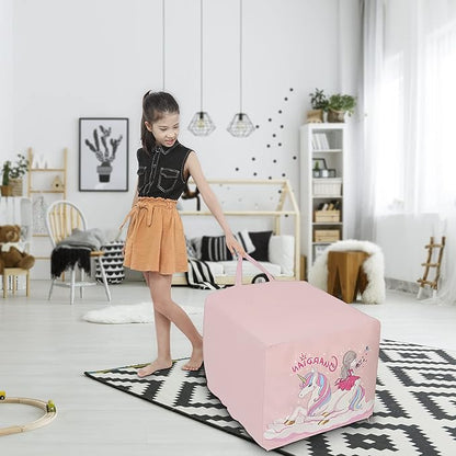 Unicorn Bean Bag Chairs for Girls Room Decor, Stuffed Animal Storage Pink, Gifts for Girls, Extra Large, Velvet Extra Soft Cover Only