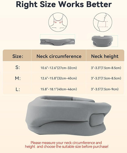 Neck Brace Cervical Collar - Neck Support Brace for Sleeping, Soft Foam Wraps Keep Vertebrae Stable and Aligned for Relief of Cervical Spine Pressure for Women & Men, (15.8-18.1 Inch) Grey