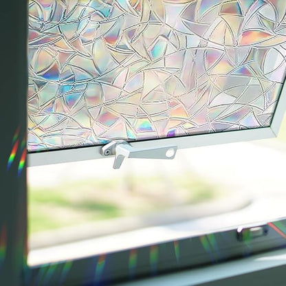 Window Privacy Film,17.5x118 inch Window Film Privacy One Way, Privacy Film for Glass Windows, Rainbow Window Privacy Film (Privacy)