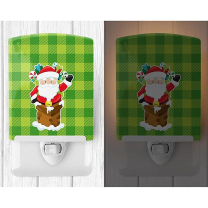 Caroline's Treasures BB9018CNL Christmas Santa Claus #2 Ceramic Night Light Compact, UL-Certified, Ideal for Bedroom, Bathroom, Nursery, Hallway, Kitchen, 6x4x3, Multicolor