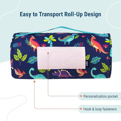 Wildkin Original Nap Mat with Reusable Pillow for Boys & Girls, Ideal for Sleepovers, Equipped with Hook & Loop Fastener, Made from Cotton Blend Materials - Nap Mat for Kids