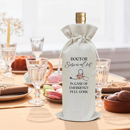 Doctor Appreciation Gifts for Women, Thank You Gifts for Doctors Coworker Colleague Pharmacy Graduation Gifts for Sister Daughter Thanksgiving Gifts Wine Bag Party Favor Decoration Supplies /25