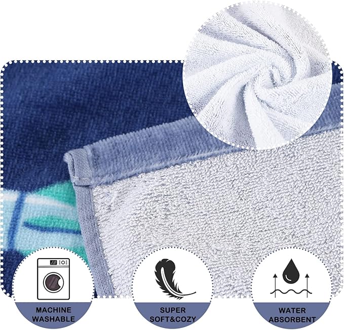Wowelife Kids Beach Towels, Hooded Towels for Kids, Poncho Towel Wrap, Premium 100% Cotton Soft and Breathable, Extra Large 50"x30", Multi Use for Bath Pool Beach Swim Bathroom