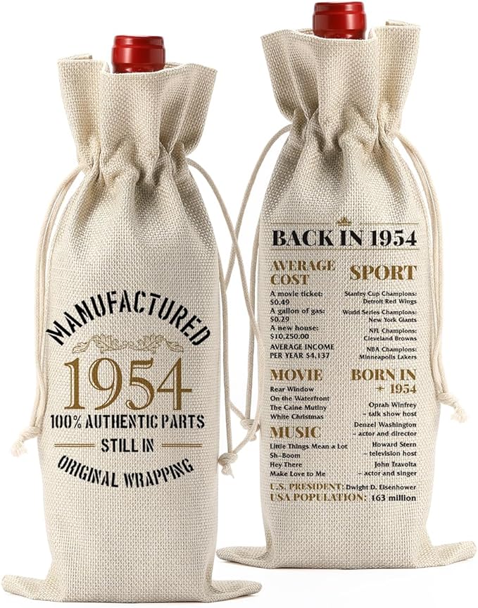 70th Birthday Gifts for Women Men Funny Wine Bag 70th Birthday Decorations Party Favors Happy Anniversary Birthday Gifts for 70 Year Old Woman Nana Him Grandma Grandpa Dad Wine Gift Bag