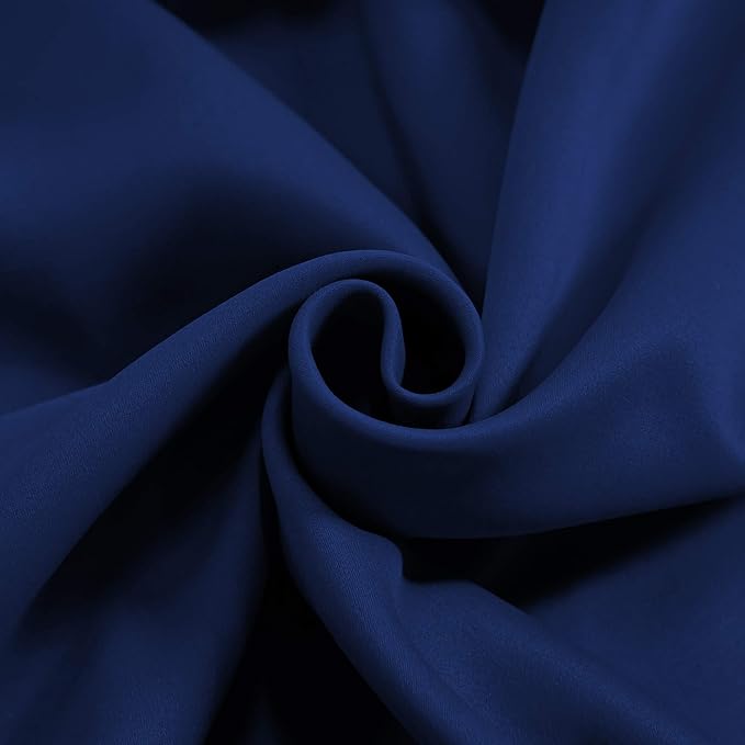 Navy Valance for Windows 72x18 Inch Solid Thermal Insulated Blackout Rod Pocket Kitchen Short Curtain Toppers Valance for Bathroom Living Room 1 Panel
