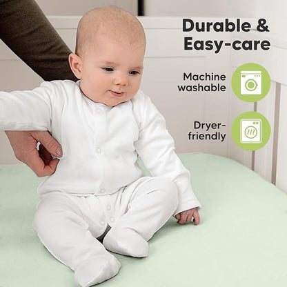 2-Pack Organic Crib Sheets for Boys, Girls - Jersey Fitted Crib Sheet, Baby Crib Sheets Neutral, Crib Mattress Sheet, Cotton Crib Sheets, Breathable Crib Sheet, Baby Mattress Sheets (Wildflowers)